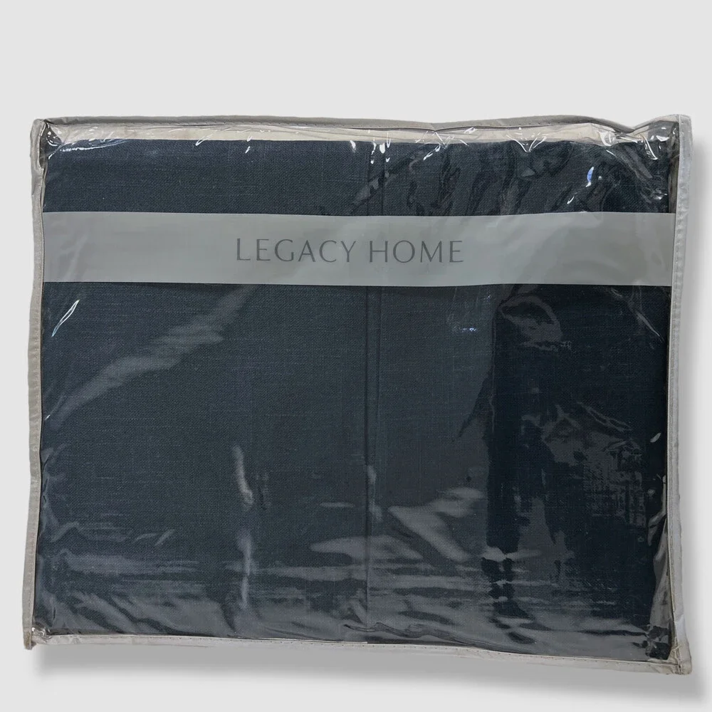 $375 Legacy Blue Jefferson Queen Dust Linen Bedskirt Size 60